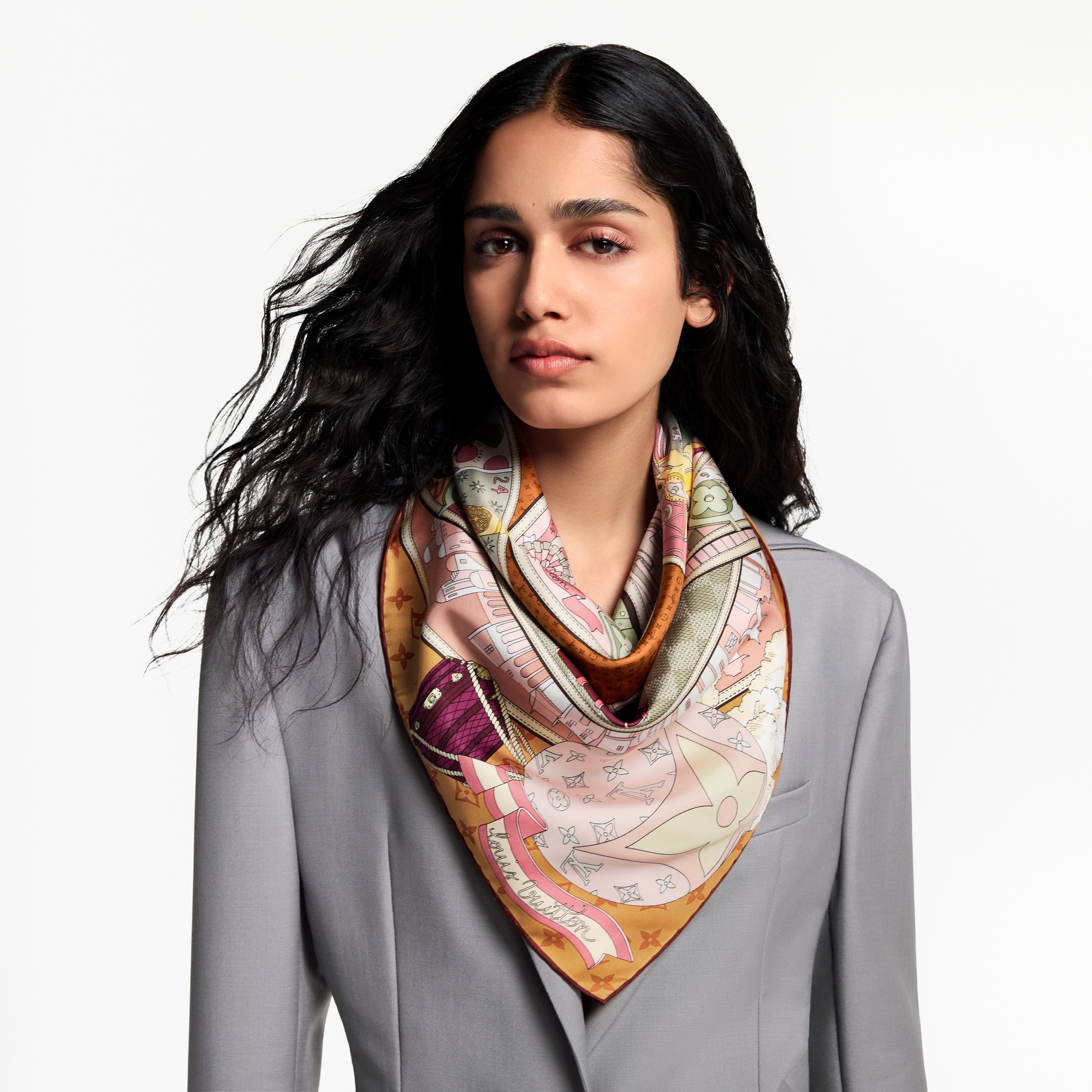 Pañuelo LV Journey 90 S00 Mujer Accesorios Pañuelos de seda y bandanas | LOUIS VUITTON (Zoom de producto)