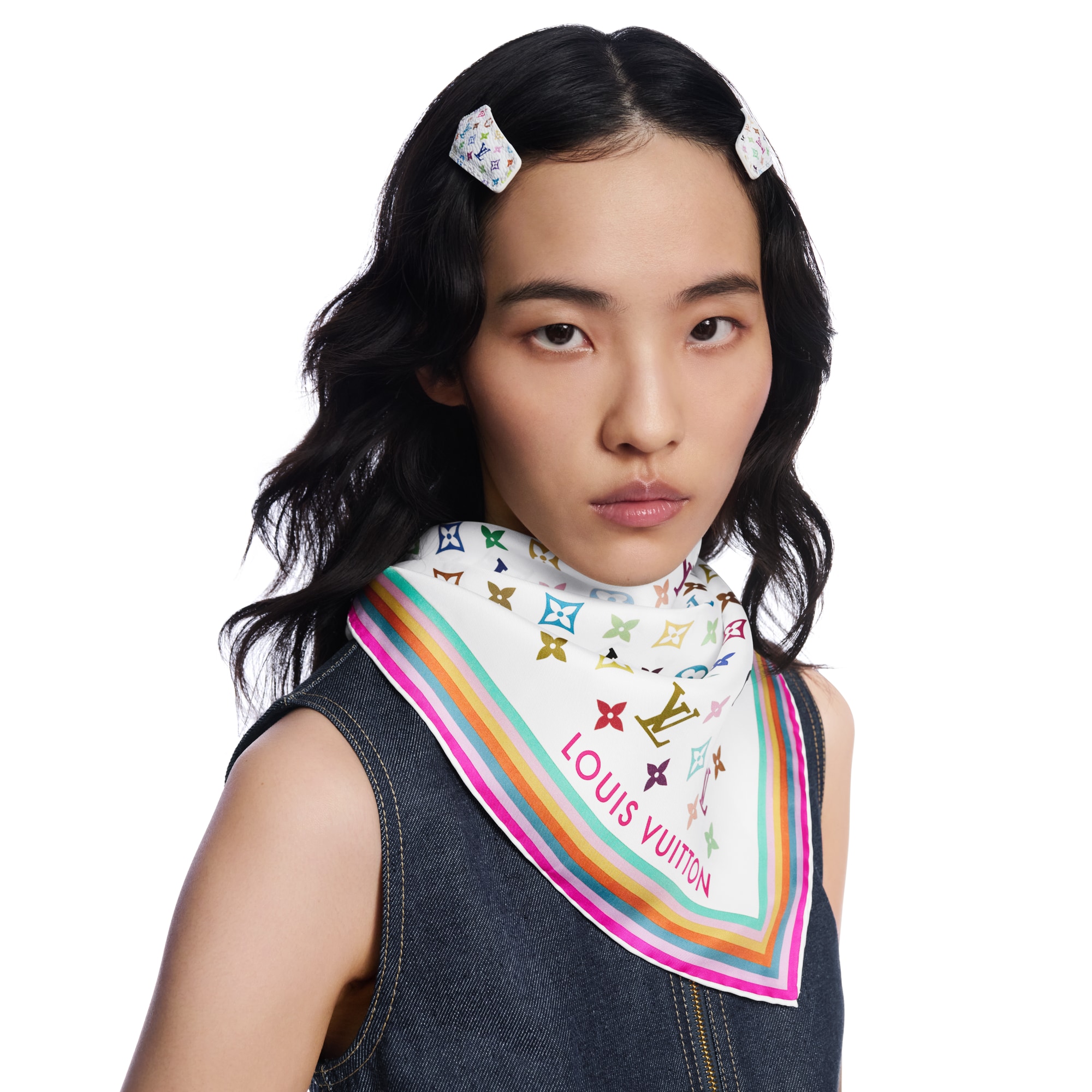 Pañuelo Monogram Multicolor 90 LV x TM S00 Mujer Accesorios Pañuelos de seda y bandanas | LOUIS VUITTON (Zoom de producto)