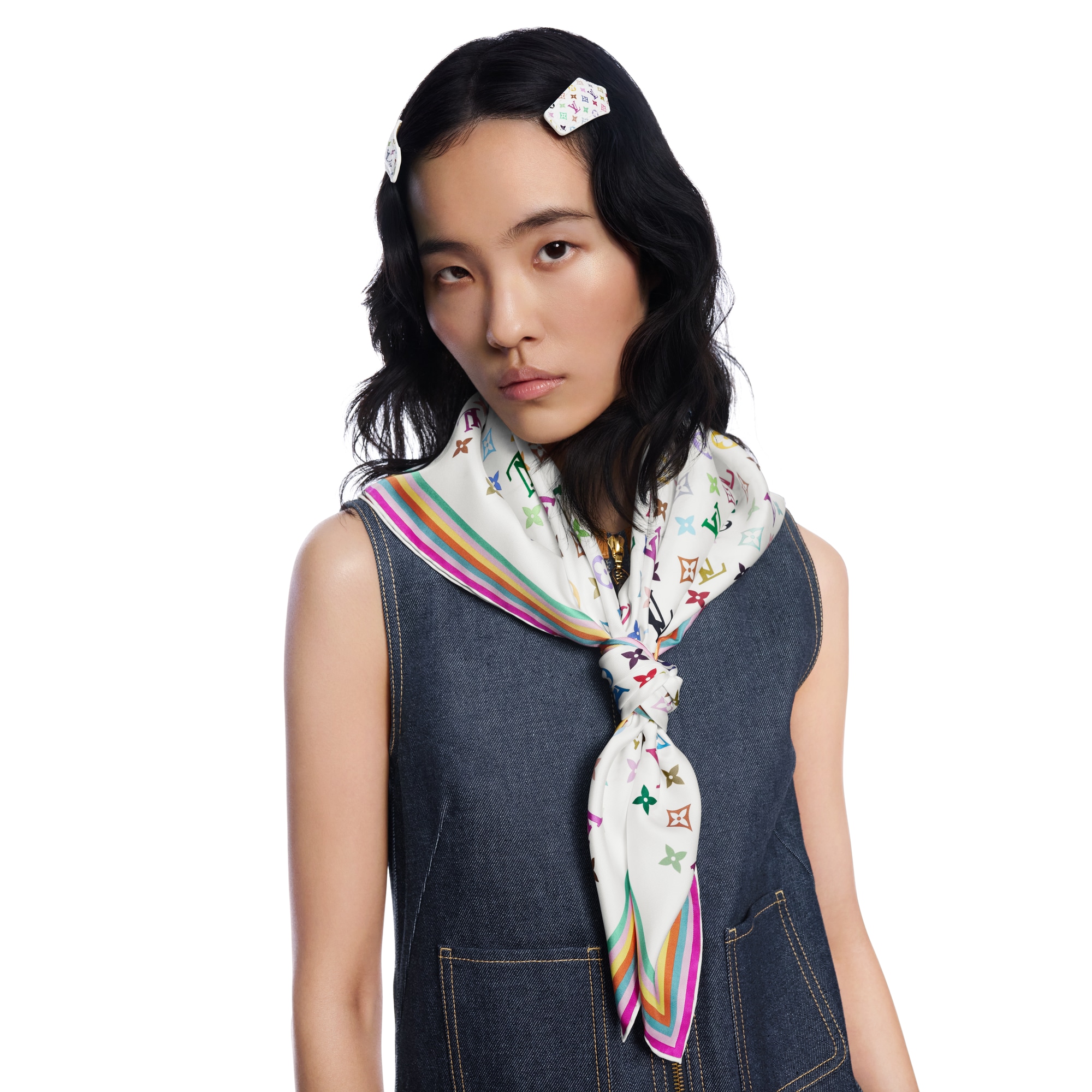 Pañuelo Monogram Multicolor 90 LV x TM S00 Mujer Accesorios Pañuelos de seda y bandanas | LOUIS VUITTON (Zoom de producto)