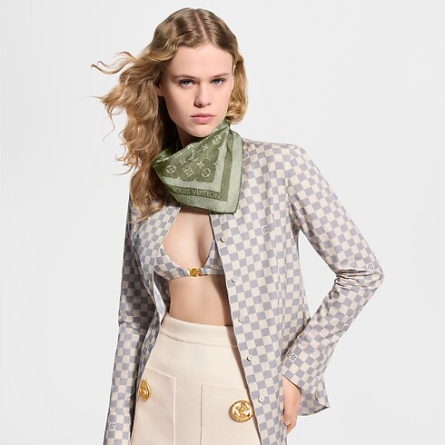 Pañuelo Monogram Silhouette Denim 55 S00 Mujer Accesorios Pañuelos de seda y bandanas | LOUIS VUITTON (Zoom de producto)