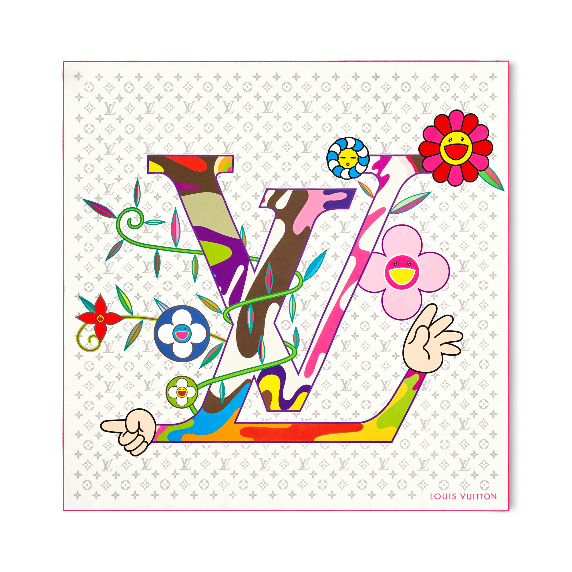 Pañuelo Monogram Superflat 90 LV x TM S00 Mujer Accesorios Pañuelos de seda y bandanas | LOUIS VUITTON (Zoom de producto)