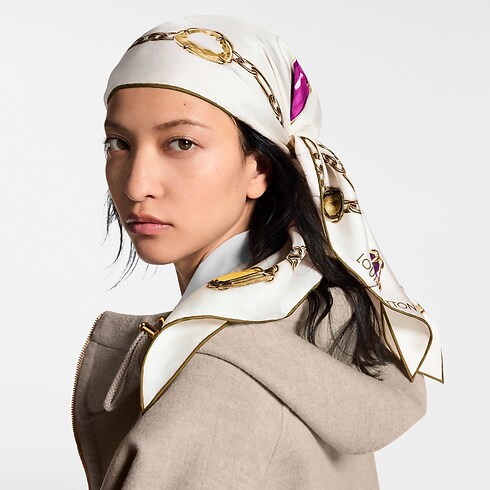 Pañuelo triangular Heirloom Silk S00 Mujer Accesorios Pañuelos de seda y bandanas | LOUIS VUITTON (Zoom de producto)