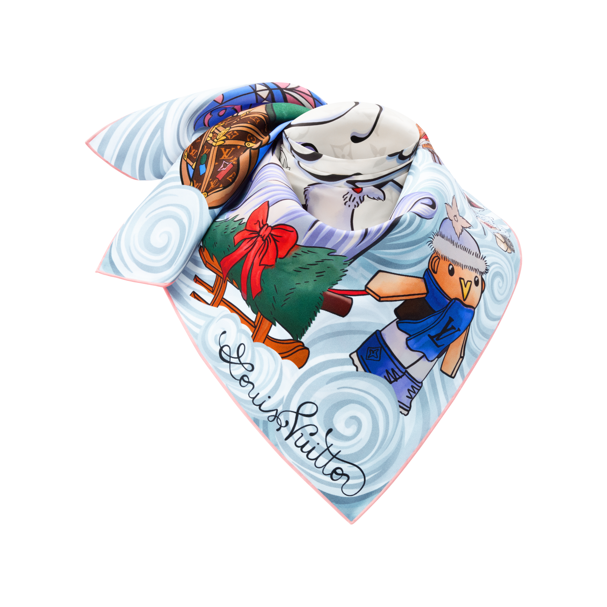 Pañuelo Vivienne Winter Holiday 90 S00 Mujer Accesorios Pañuelos de seda y bandanas | LOUIS VUITTON (Zoom de producto)