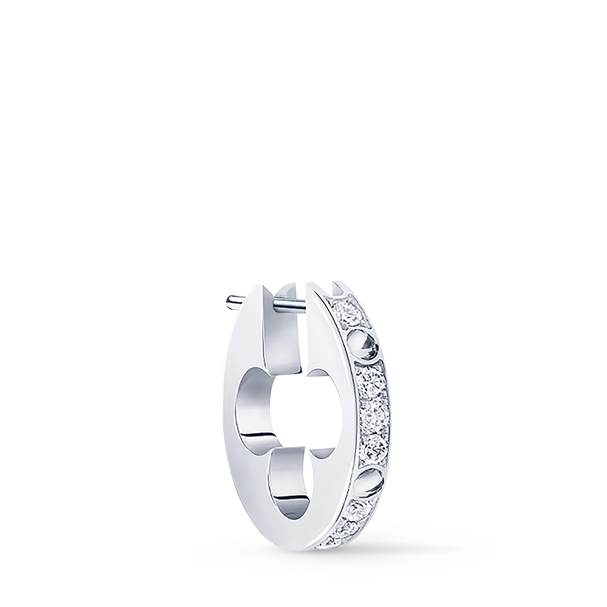 Pendiente de aro Empreinte en oro blanco y diamantes (unidad)  Joyería Categorías Pendientes | LOUIS VUITTON (Zoom de producto)