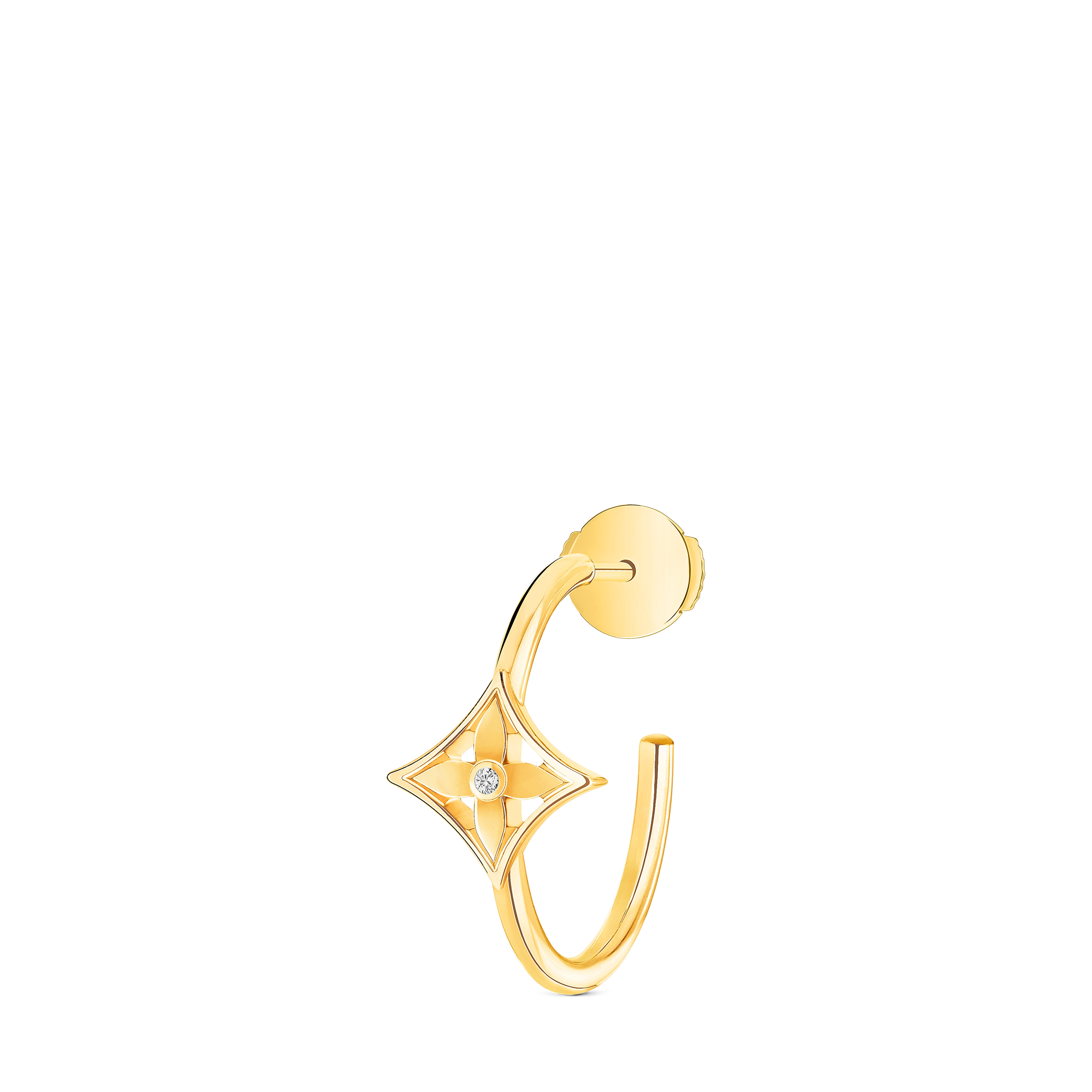 Pendiente de aro Idylle Blossom de oro amarillo y diamante (unidad)  Joyería Categorías Pendientes | LOUIS VUITTON (Zoom de producto)