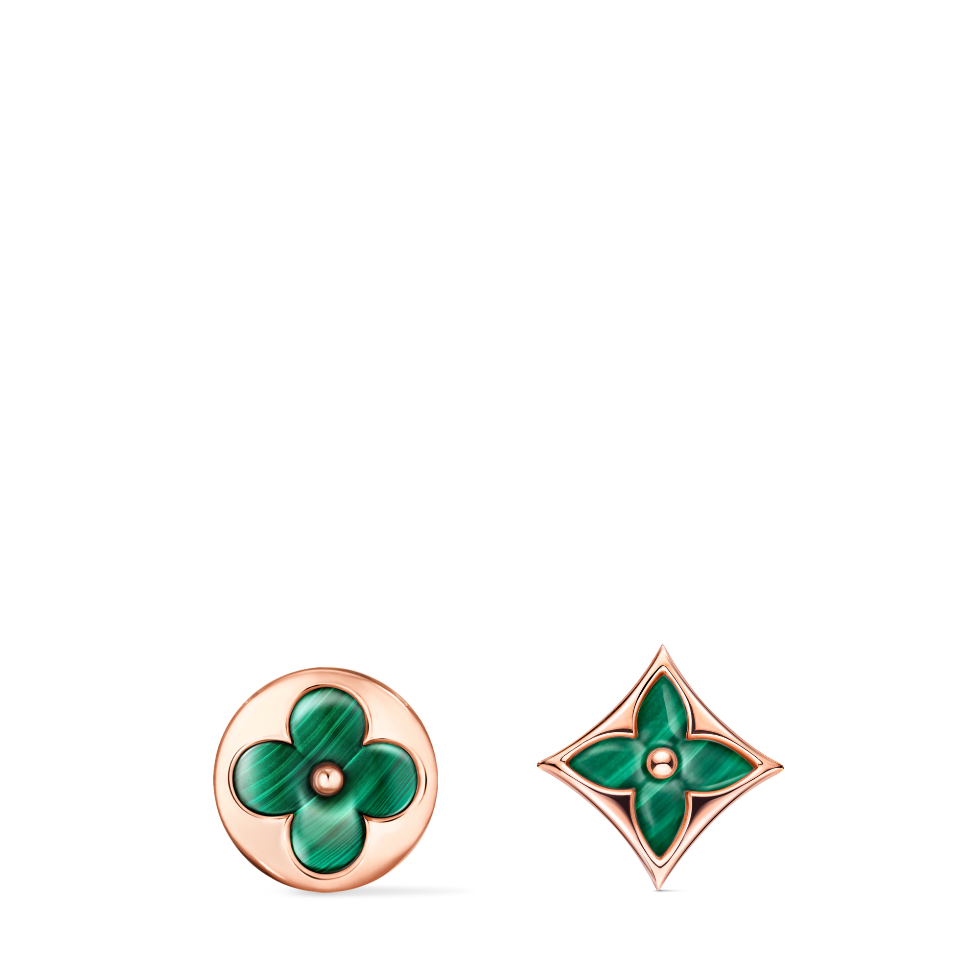 Pendiente de botón Color Blossom BB Sun de oro rosa y malaquita (unidad)  Joyería Categorías Joyería | LOUIS VUITTON (Zoom de producto)