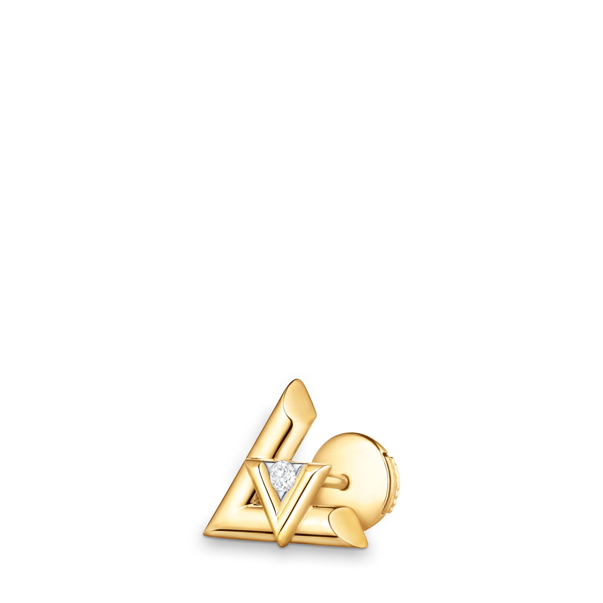 Pendiente de botón LV Volt One de oro amarillo y diamante (UNIDAD)  Joyería Categorías Joyería | LOUIS VUITTON (Zoom de producto)