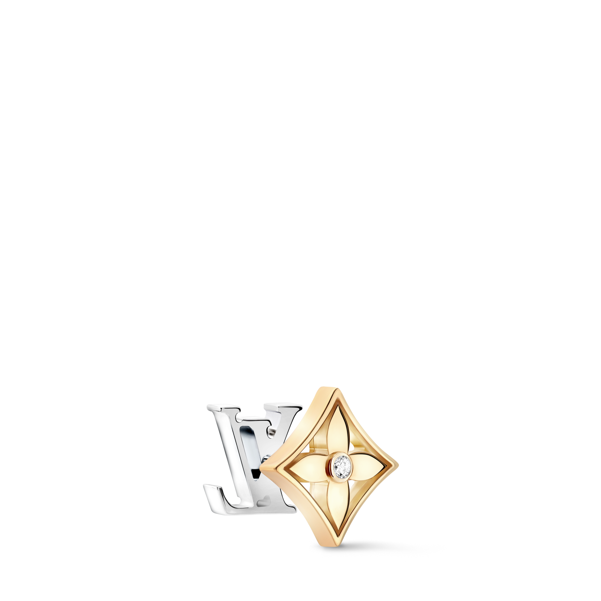 Pendiente de botón reversible Idylle Blossom de oro amarillo, oro blanco y diamante (unidad)  Joyería Categorías Pendientes | LOUIS VUITTON (Zoom de producto)