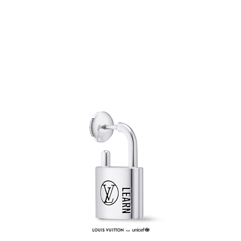 Pendiente Silver Lockit en plata de ley y laca negra Joyería Categorías Pendientes | LOUIS VUITTON (Zoom de producto)