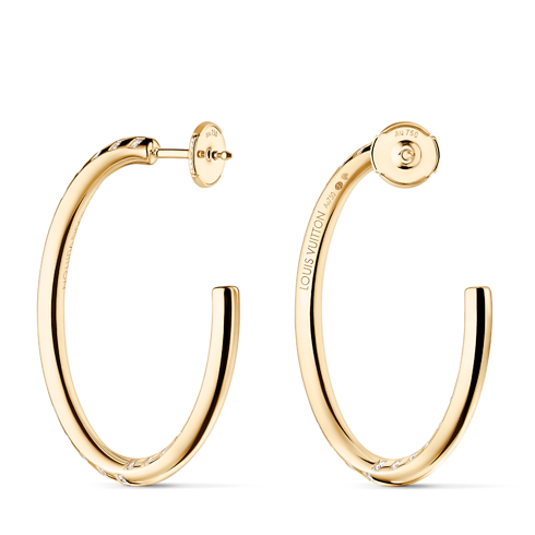 Pendientes de aro grandes Le Damier de Louis Vuitton de oro amarillo y diamantes Joyería Categorías Pendientes | LOUIS VUITTON (Zoom de producto)