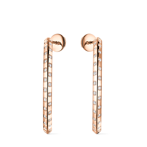 Pendientes de aro grandes Le Damier de Louis Vuitton de oro rosa y diamantes Joyería Categorías Pendientes | LOUIS VUITTON (Zoom de producto)