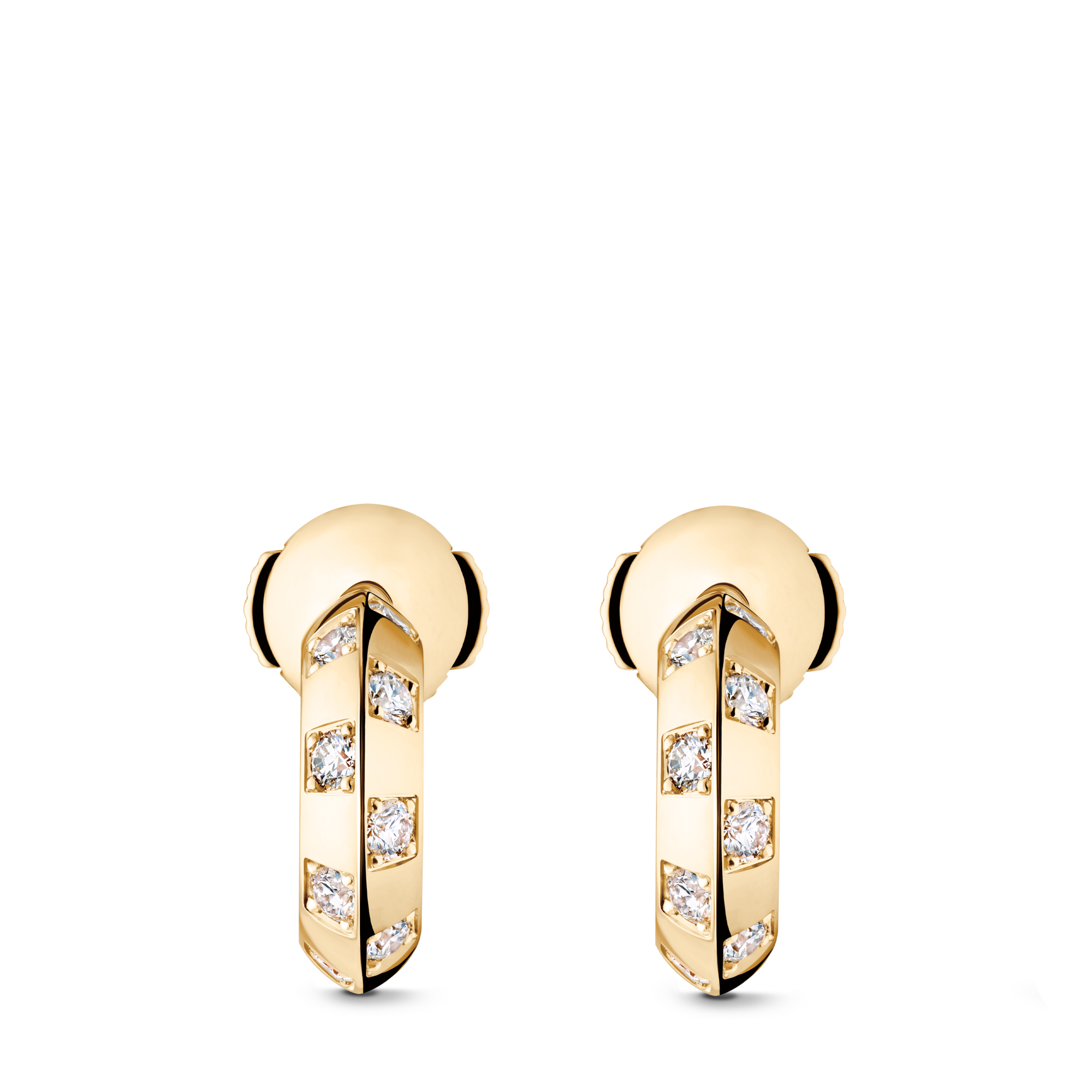 Pendientes de aro pequeños Le Damier de Louis Vuitton de oro amarillo y diamantes  Joyería Categorías Pendientes | LOUIS VUITTON (Zoom de producto)