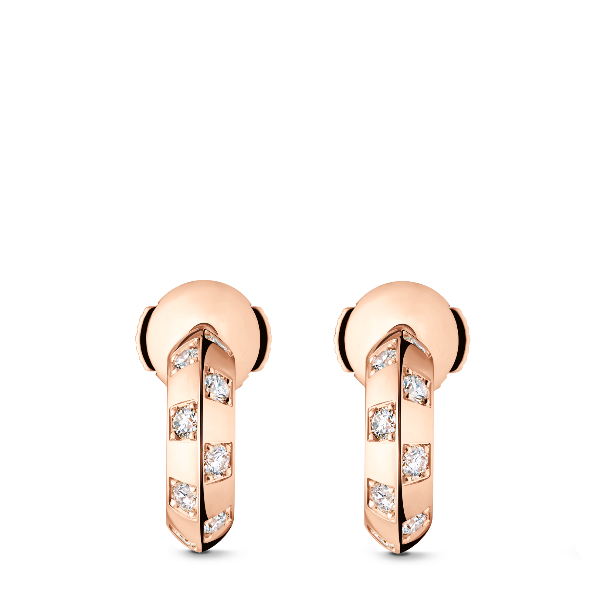 Pendientes de aro pequeños Le Damier de Louis Vuitton de oro rosa y diamantes  Joyería Categorías Pendientes | LOUIS VUITTON (Zoom de producto)