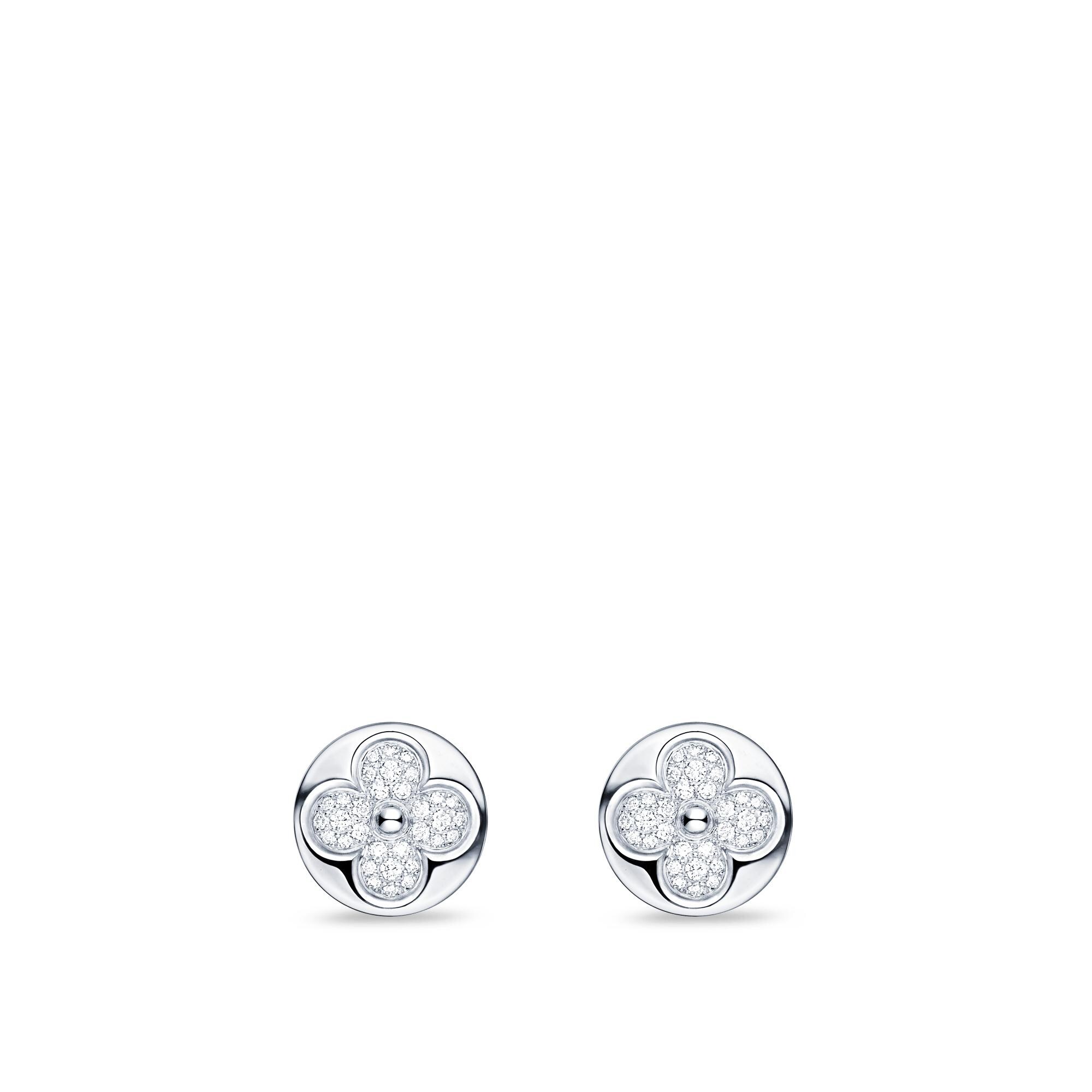 Pendientes De Botón Diamond Blossom Sun De Oro Blanco Y Diamantes  Joyería Categorías Joyería | LOUIS VUITTON (Zoom de producto)