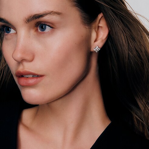 Pendientes de botón Ever Blossom de oro blanco y diamantes Joyería Categorías Pendientes | LOUIS VUITTON (Zoom de producto)