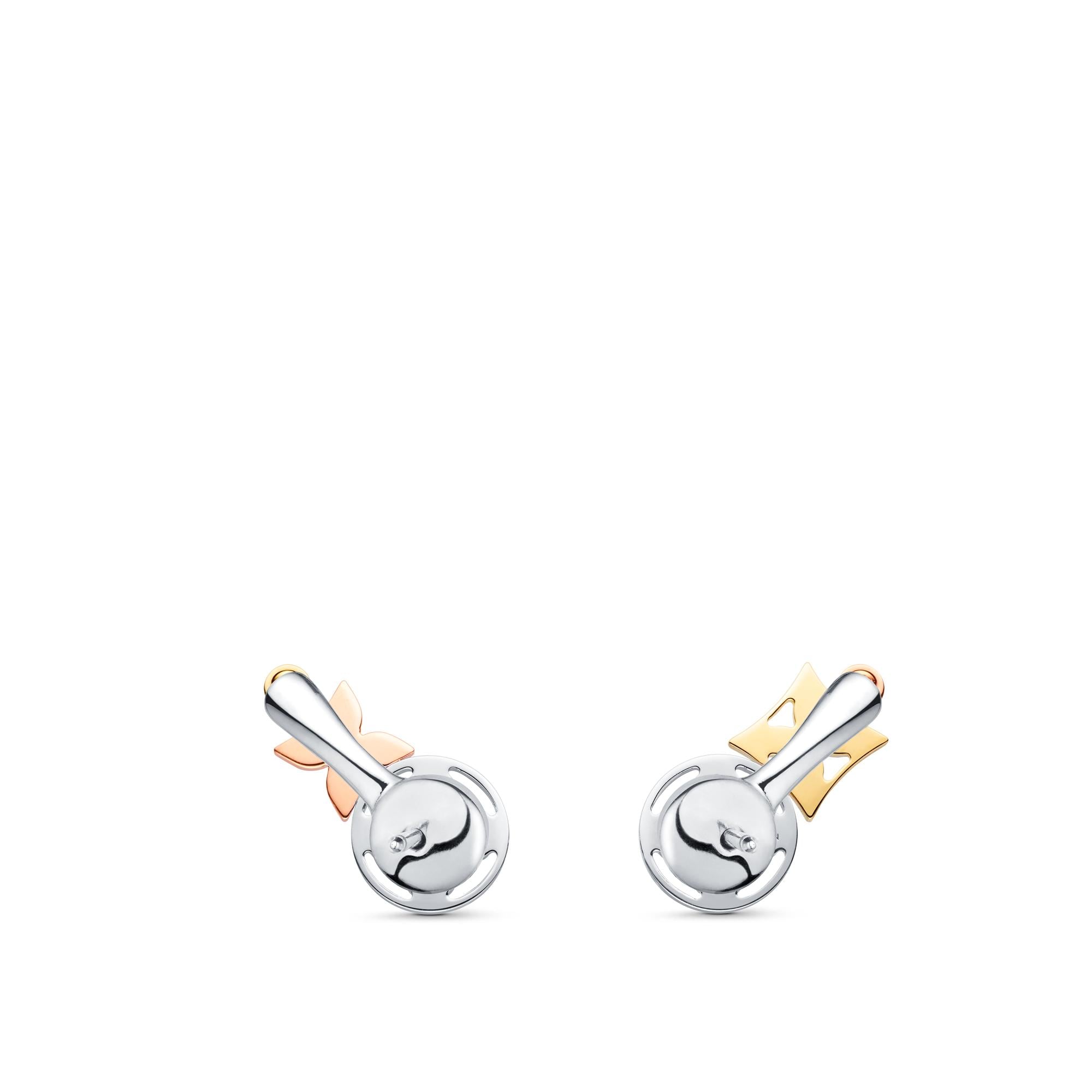 Pendientes de botón Idylle Blossom de oro blanco, amarillo y rosa con diamantes  Joyería Categorías Joyería | LOUIS VUITTON (Zoom de producto)