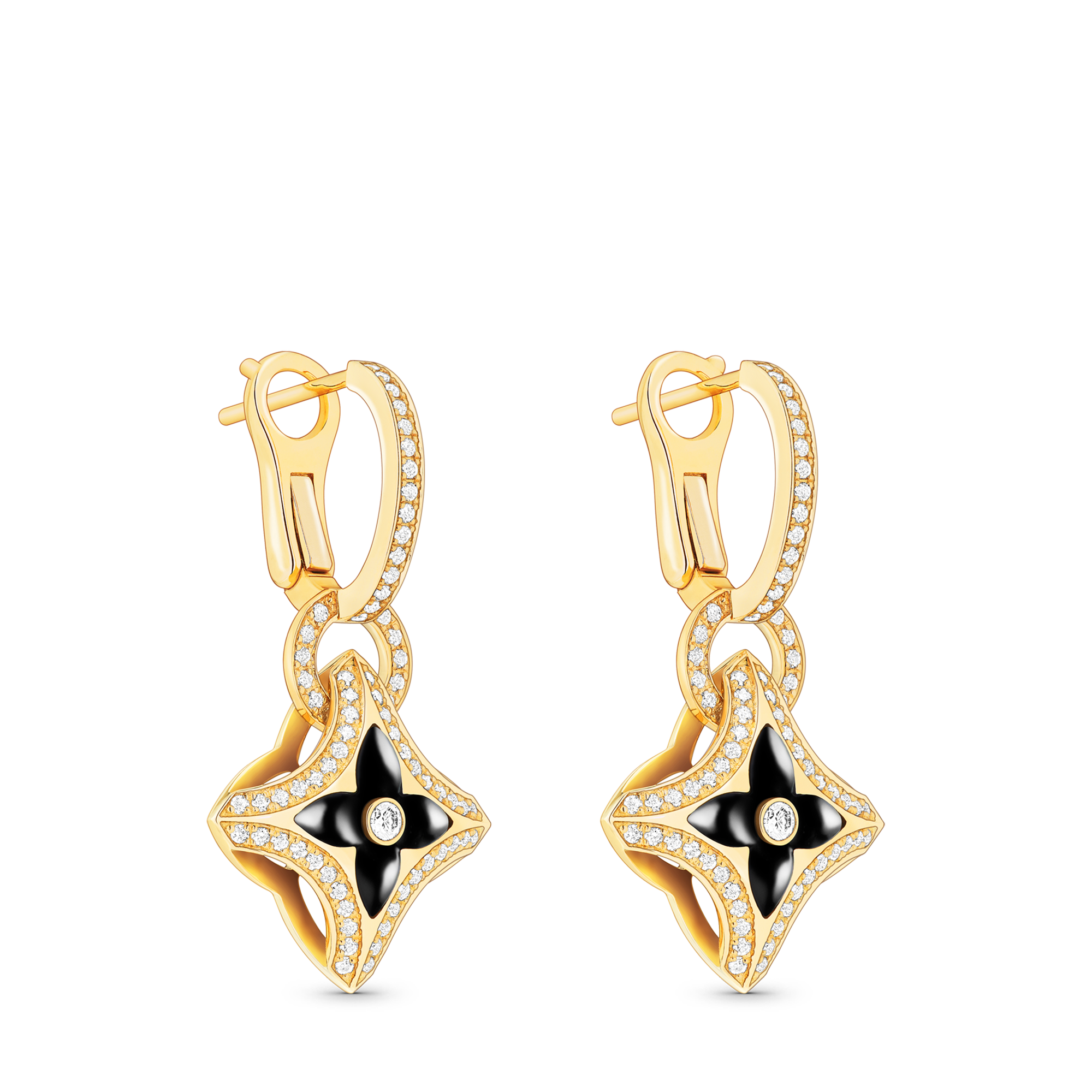 Pendientes Ever Blossom de oro amarillo, ónix y diamantes  Joyería Categorías Pendientes | LOUIS VUITTON (Zoom de producto)