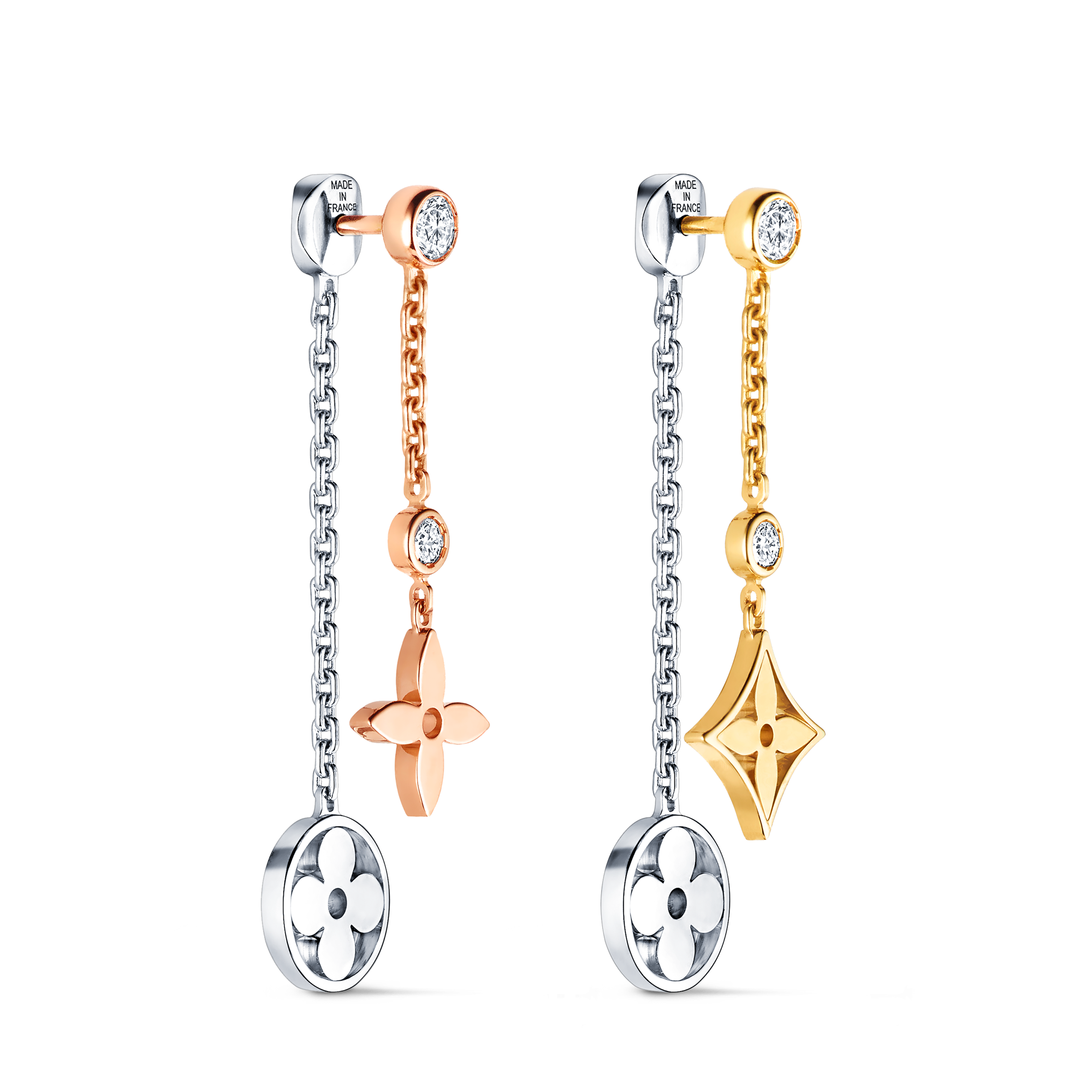 Pendientes largos Idylle Blossom de oro y diamantes  Joyería Categorías Joyería | LOUIS VUITTON (Zoom de producto)