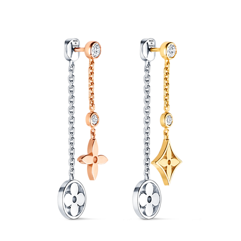 Pendientes largos Idylle Blossom de oro y diamantes Joyería Categorías Joyería | LOUIS VUITTON (Zoom de producto)