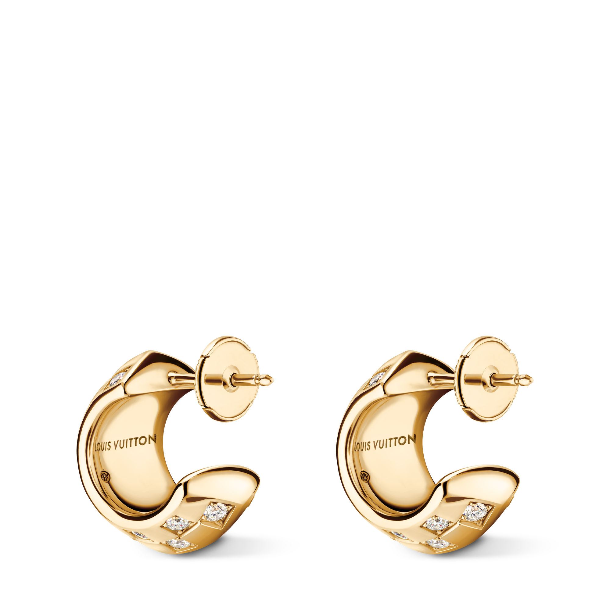 Pendientes Le Damier de Louis Vuitton de oro amarillo y diamantes  Joyería Categorías Pendientes | LOUIS VUITTON (Zoom de producto)