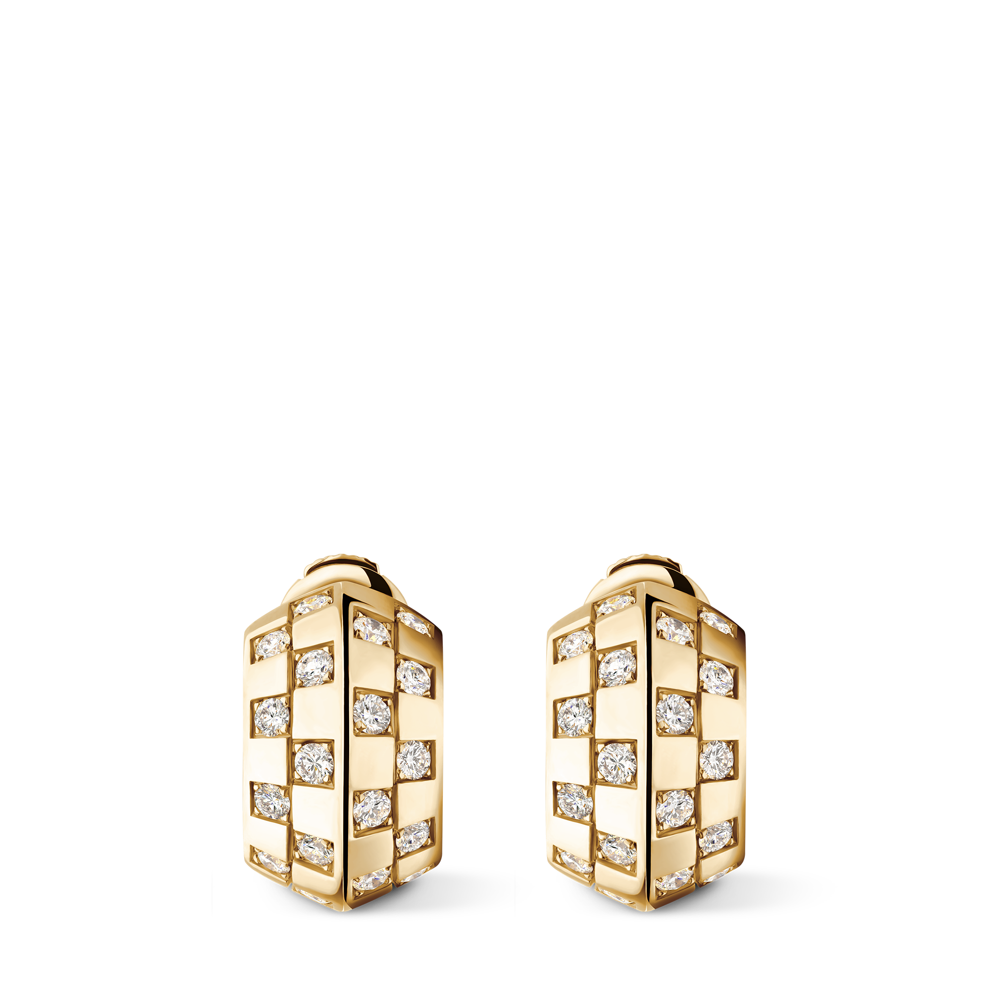 Pendientes Le Damier de Louis Vuitton de oro amarillo y diamantes  Joyería Categorías Pendientes | LOUIS VUITTON (Zoom de producto)