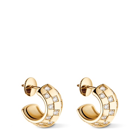 Pendientes Le Damier de Louis Vuitton de oro amarillo y diamantes Joyería Categorías Pendientes | LOUIS VUITTON (Zoom de producto)