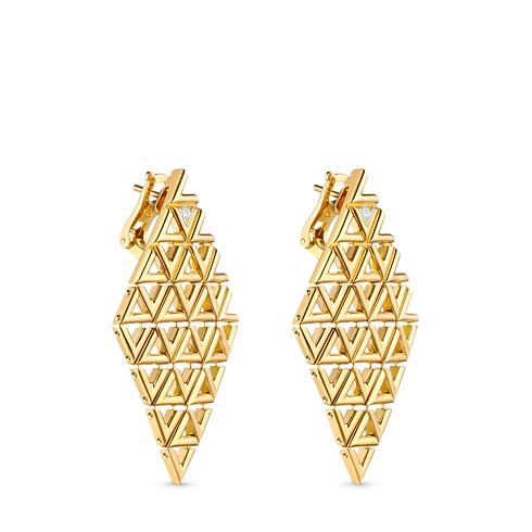 Pendientes LV Volt Mesh de oro amarillo y diamantes Joyería Categorías Joyería | LOUIS VUITTON (Zoom de producto)