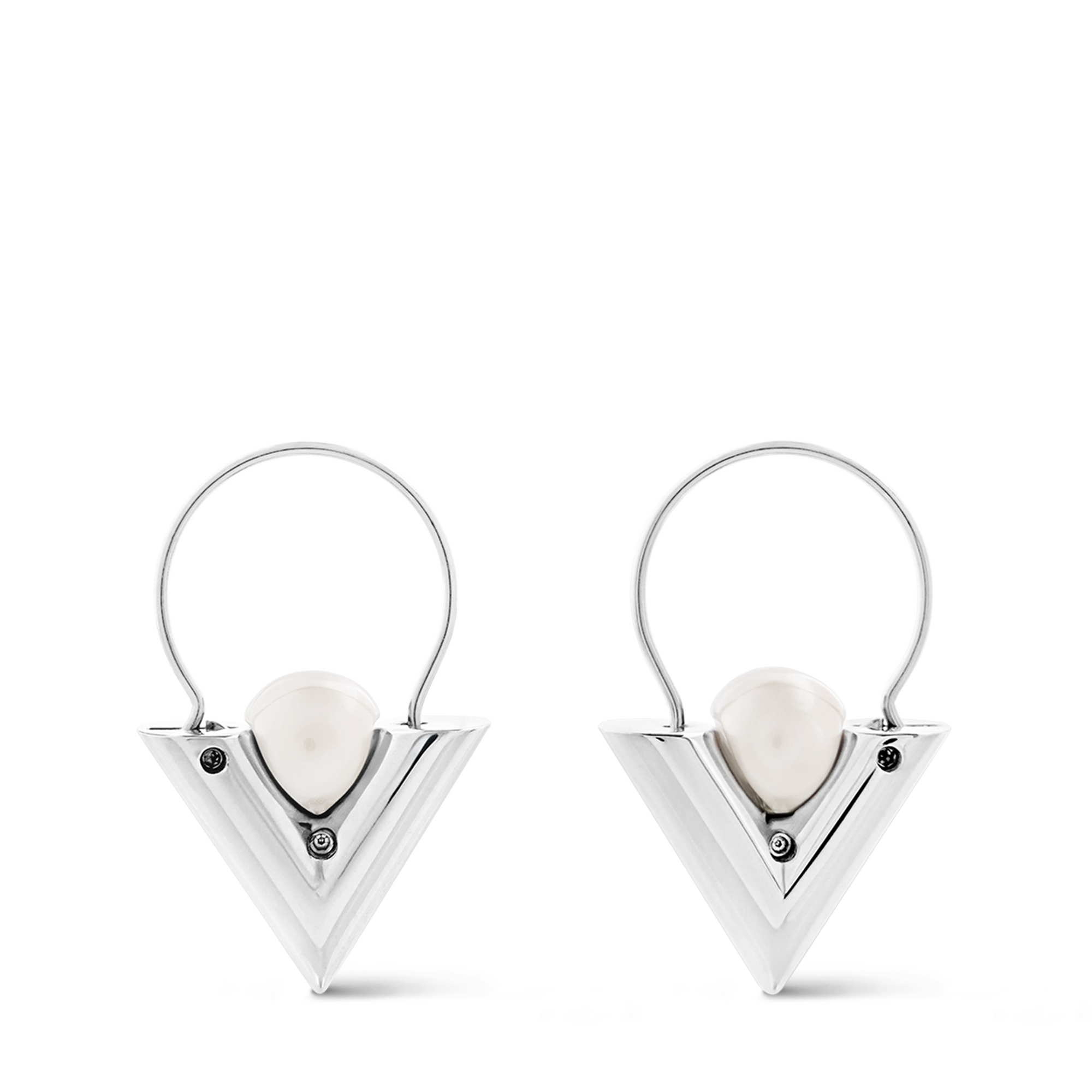 Pendientes V For Vuitton de metal y perlas S00 Mujer Bisutería Toda la bisutería | LOUIS VUITTON (Zoom de producto)