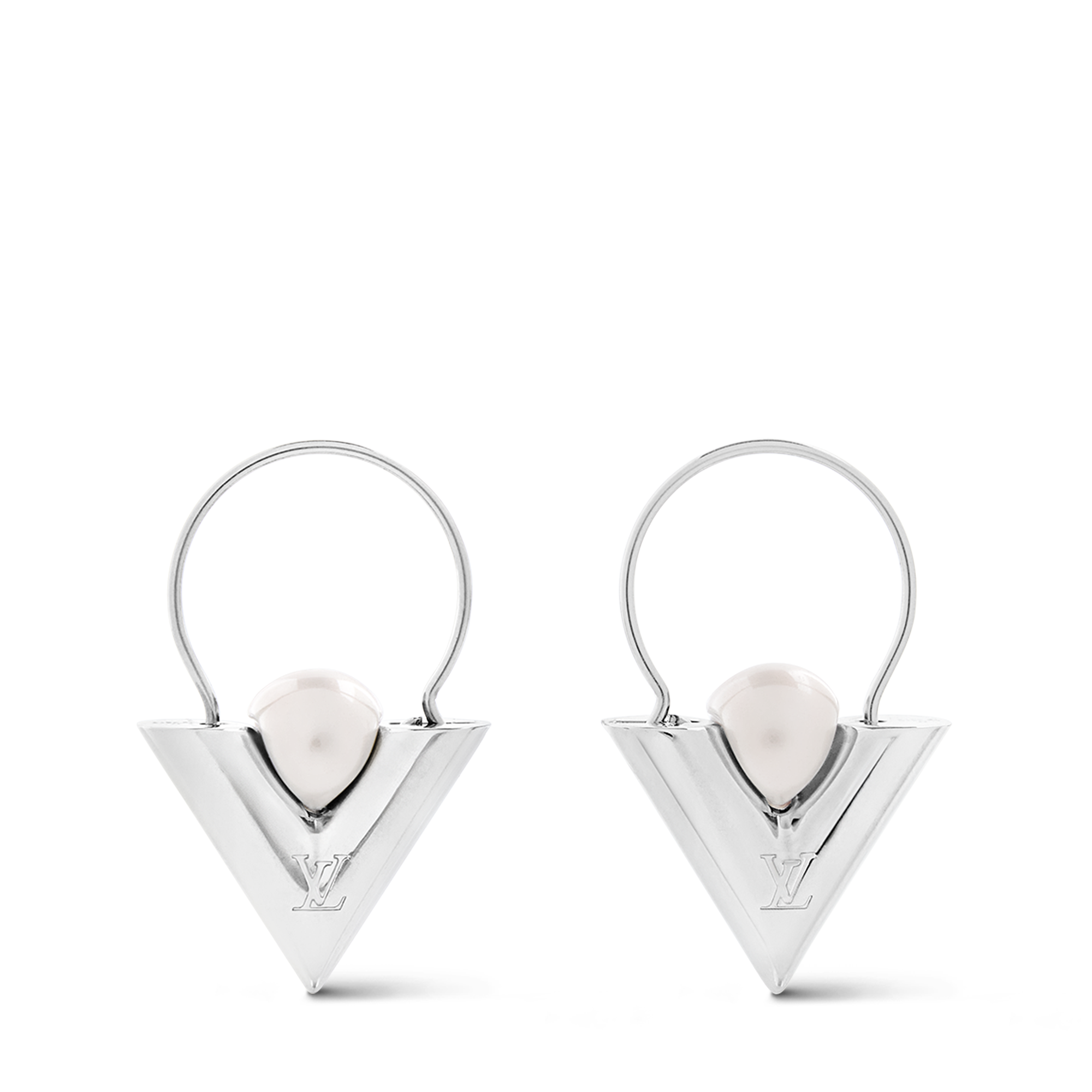 Pendientes V For Vuitton de metal y perlas S00 Mujer Bisutería Toda la bisutería | LOUIS VUITTON (Zoom de producto)
