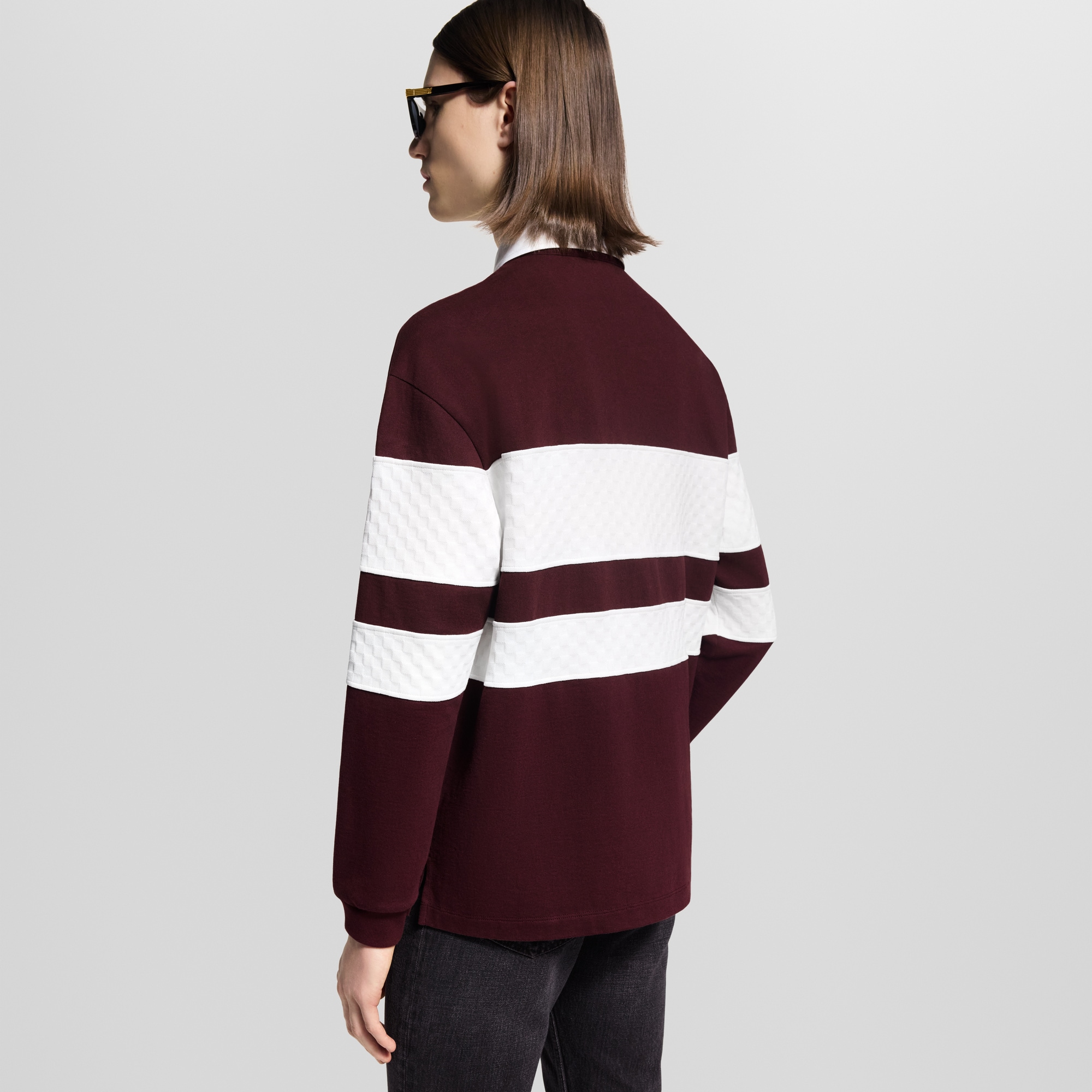 Polo Damier de manga larga a rayas  Hombre Prêt-à-Porter Camisetas y polos | LOUIS VUITTON (Zoom de producto)