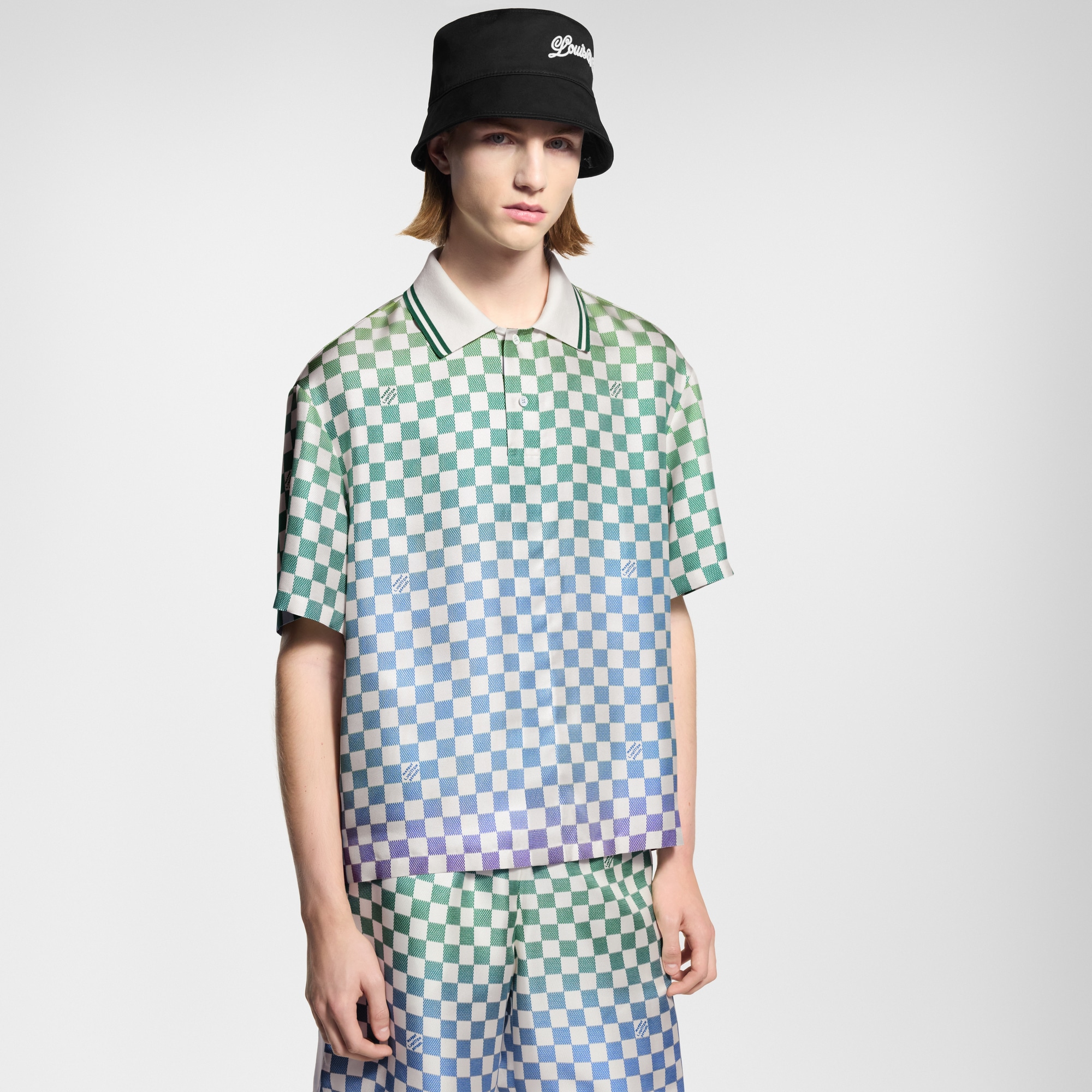 Polo Damier de seda  Hombre Prêt-à-Porter Camisas | LOUIS VUITTON (Zoom de producto)