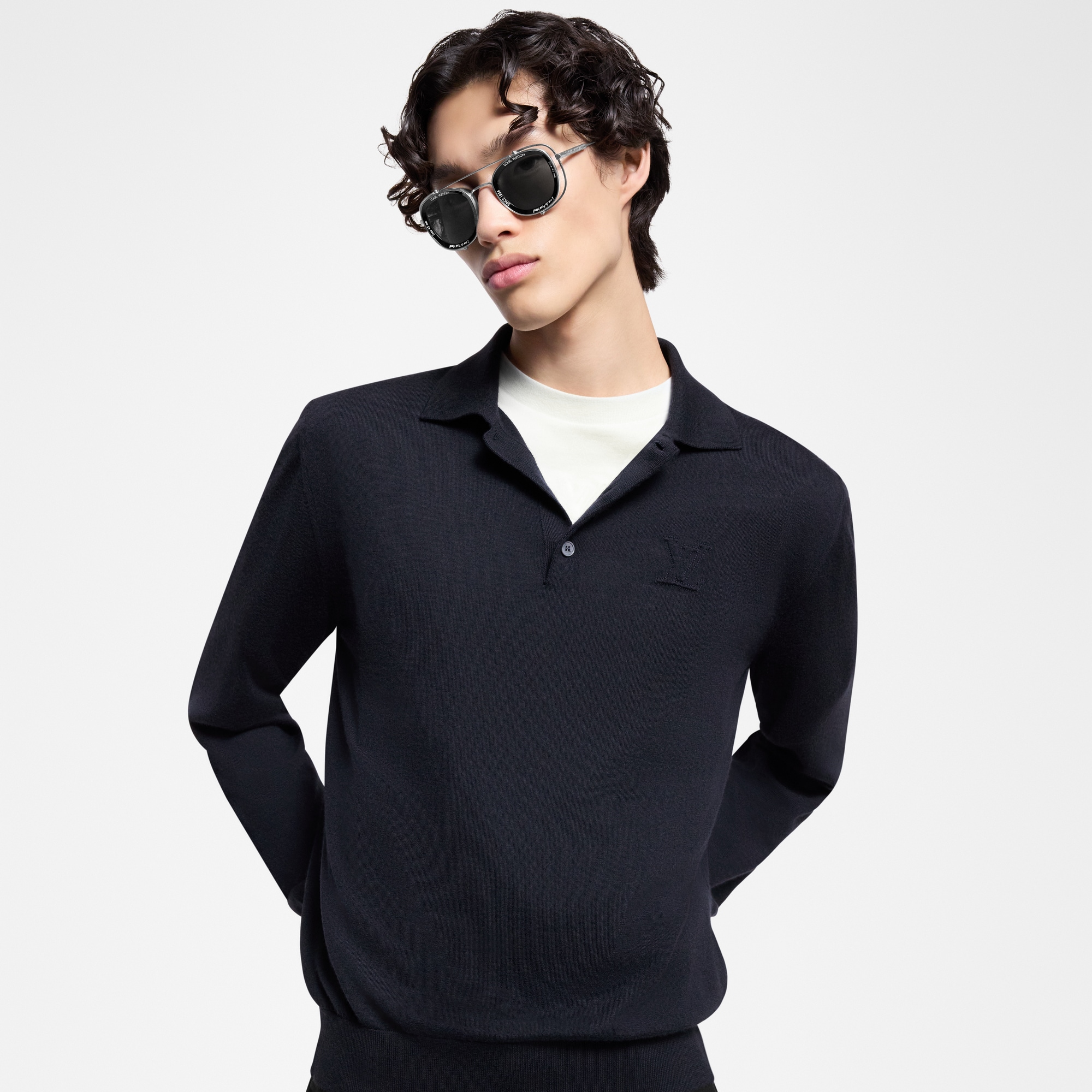 Polo de manga larga en cachemir  Hombre Prêt-à-Porter Camisetas y polos | LOUIS VUITTON (Zoom de producto)