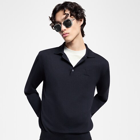 Polo de manga larga en cachemir Hombre Prêt-à-Porter Camisetas y polos | LOUIS VUITTON (Zoom de producto)