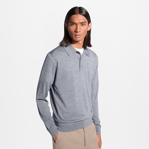 Polo de manga larga en lana, seda y cachemir Hombre Prêt-à-Porter Todo Prêt-à-Porter | LOUIS VUITTON (Zoom de producto)