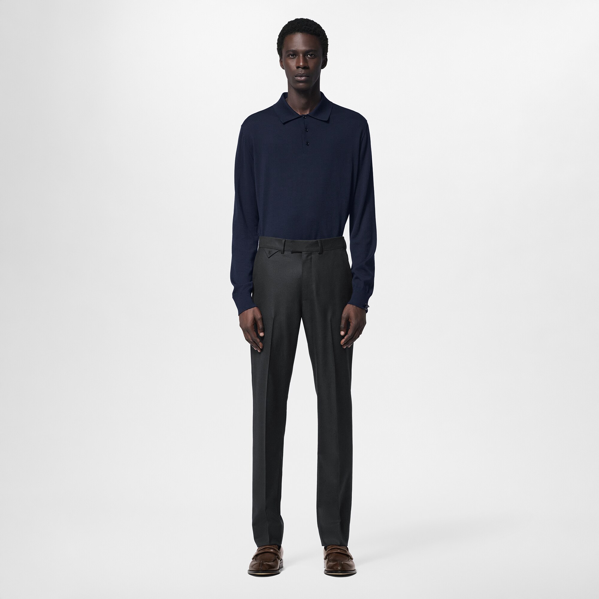 Polo de manga larga en mezcla de seda y cachemir  Hombre Prêt-à-Porter Punto y sudaderas | LOUIS VUITTON (Zoom de producto)