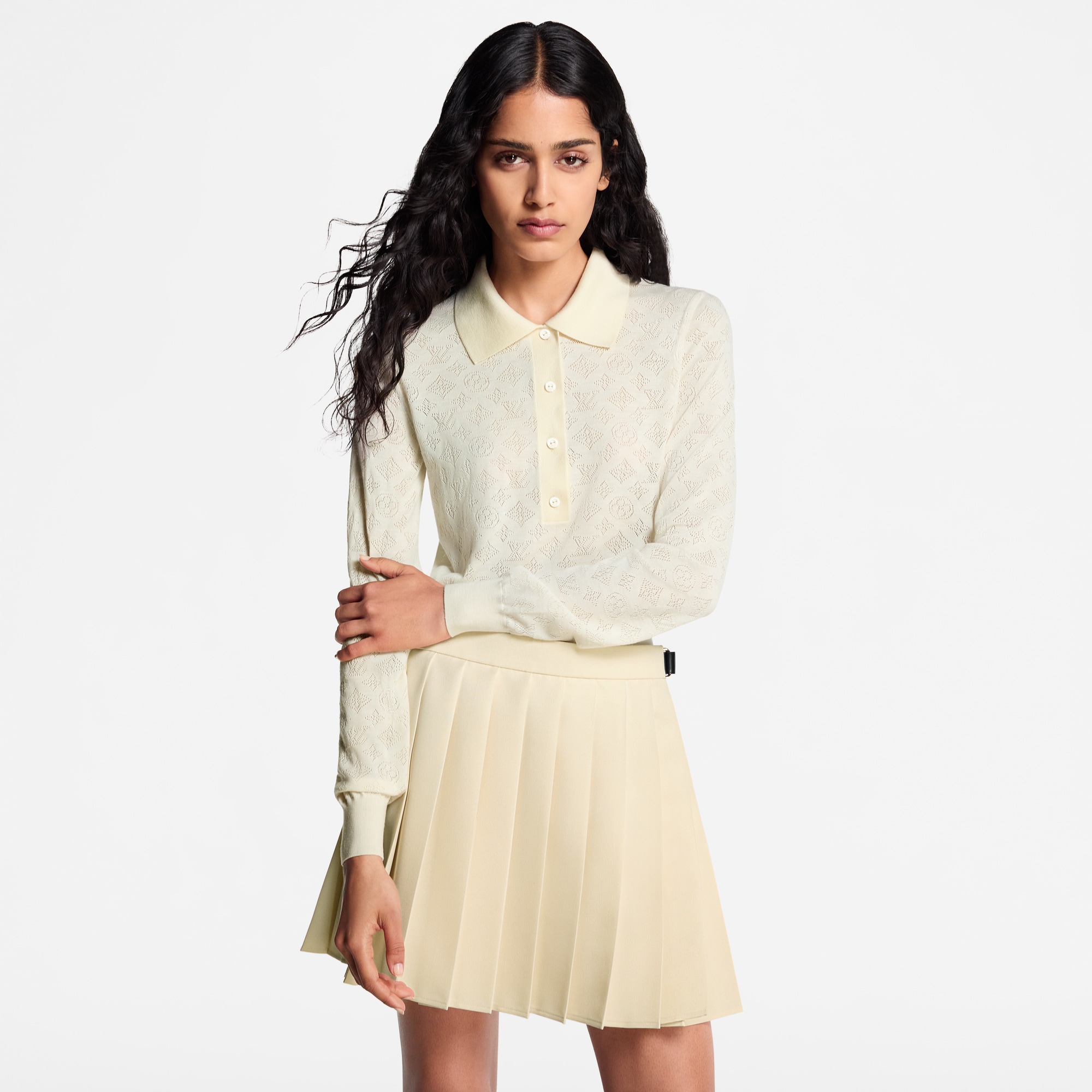 Polo de manga larga Mahina Monogram  Mujer Prêt-à-Porter Tops | LOUIS VUITTON (Zoom de producto)