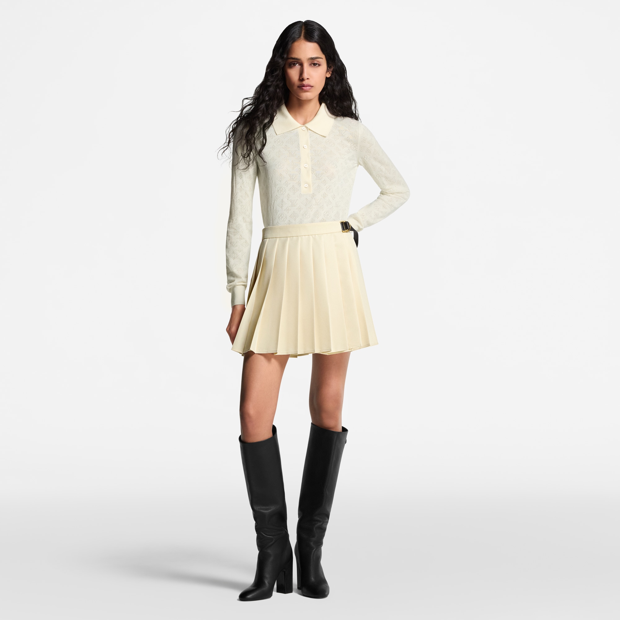 Polo de manga larga Mahina Monogram  Mujer Prêt-à-Porter Tops | LOUIS VUITTON (Zoom de producto)