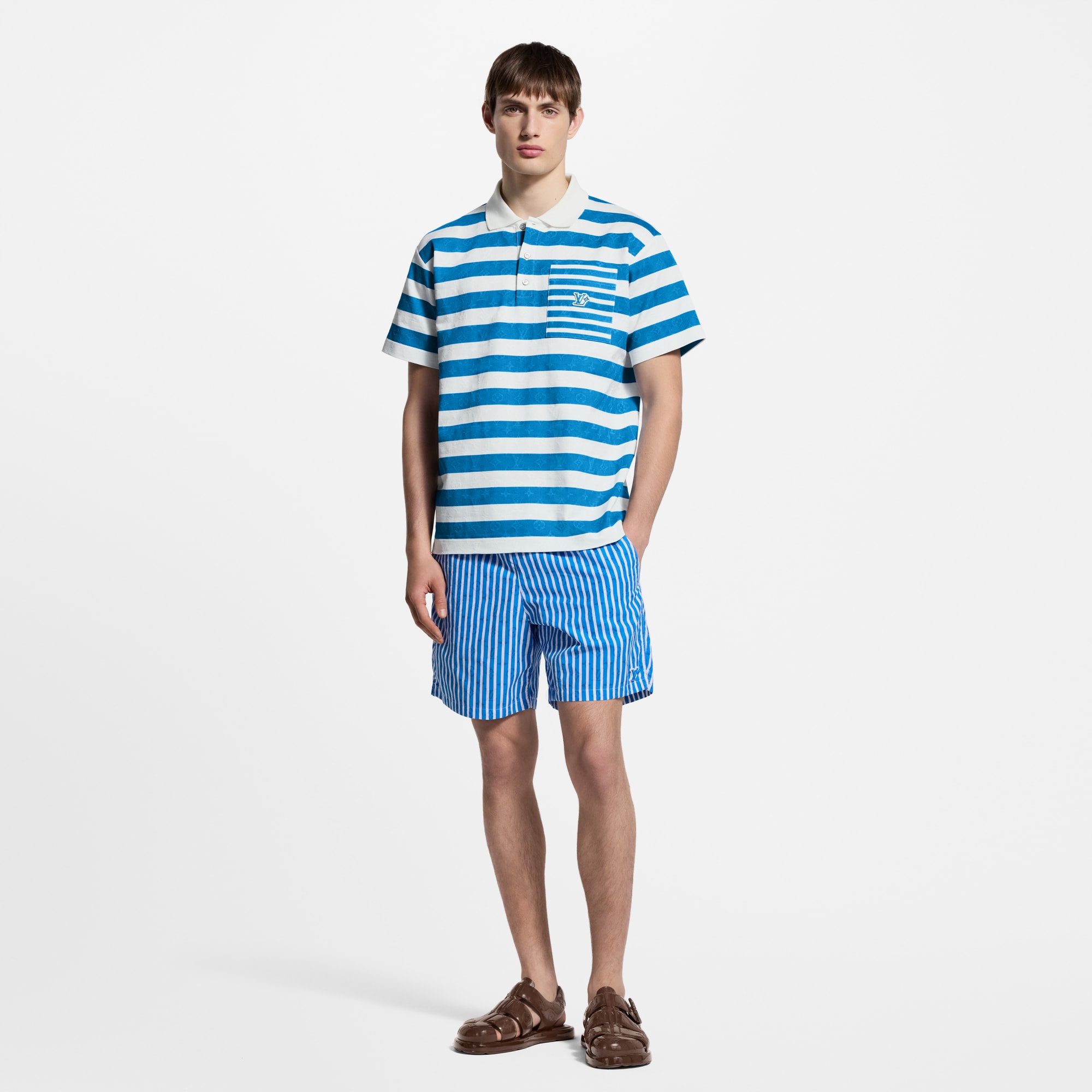Polo Monogram de rayas  Hombre Prêt-à-Porter Camisetas y polos | LOUIS VUITTON (Zoom de producto)