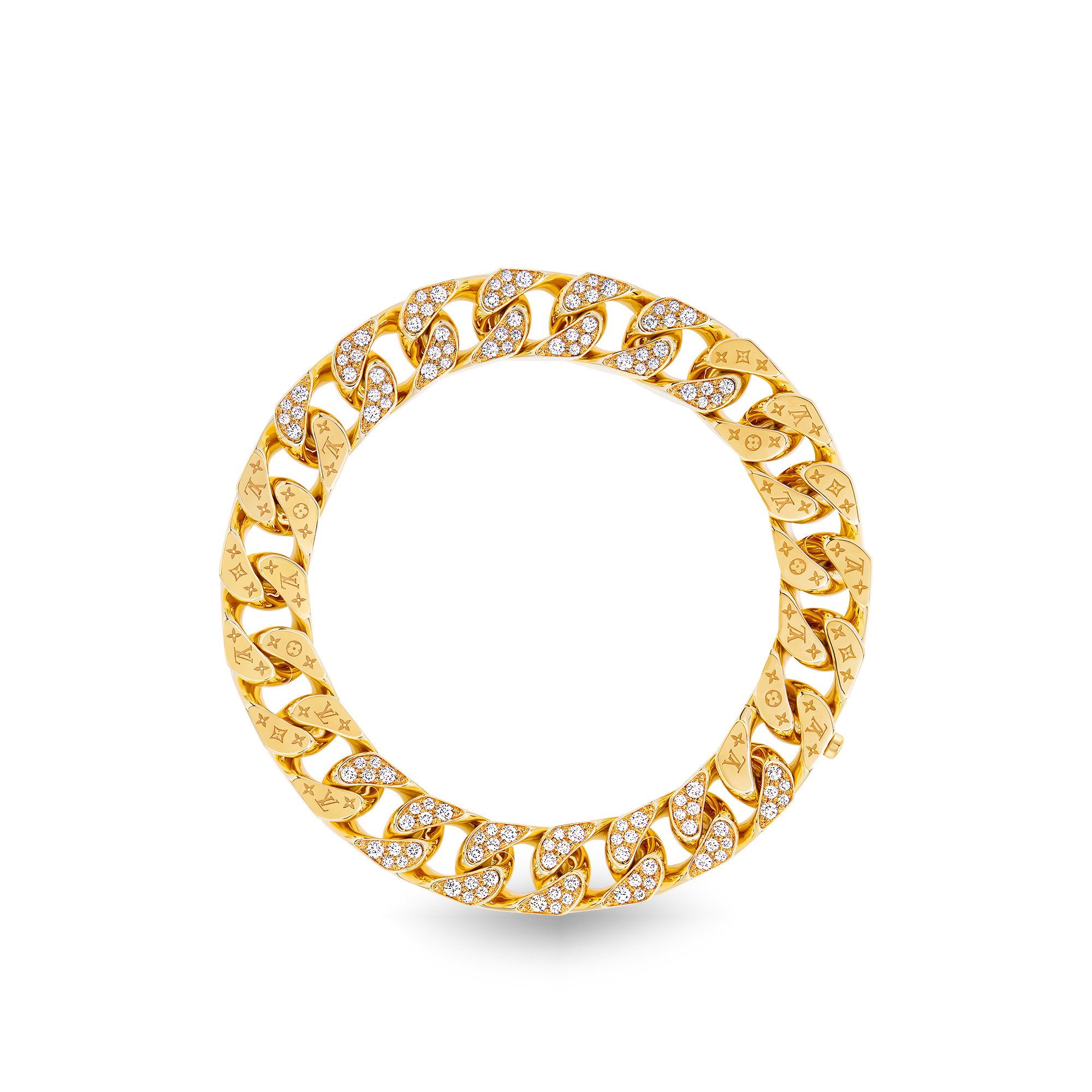 Pulsera Cuban Chain de oro amarillo y diamantes  Les Extraordinaires Joyería Pulseras | LOUIS VUITTON (Zoom de producto)