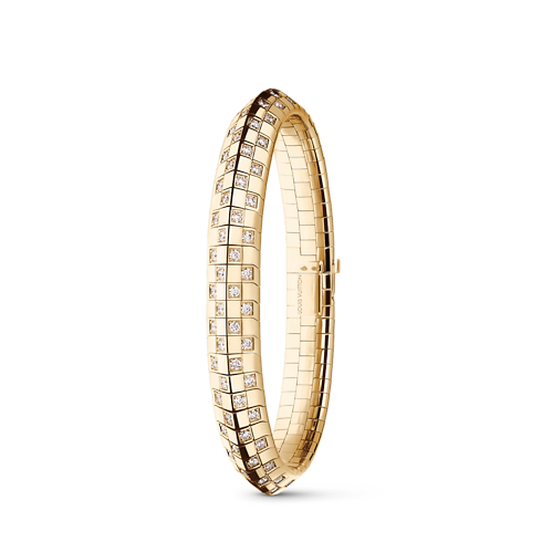 Pulsera de doble fila Le Damier de Louis Vuitton de oro amarillo y diamantes Joyería Categorías Pulseras | LOUIS VUITTON (Zoom de producto)