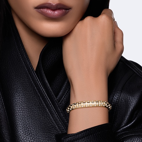 Pulsera de doble fila Le Damier de Louis Vuitton de oro amarillo y diamantes Joyería Categorías Pulseras | LOUIS VUITTON (Zoom de producto)