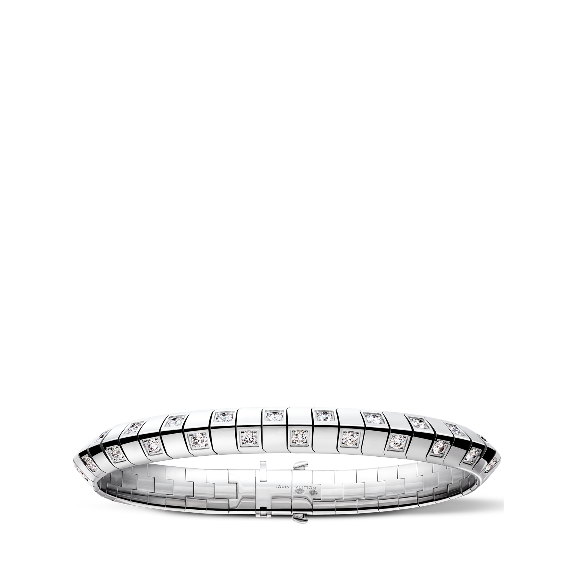 Pulsera grande Le Damier de Louis Vuitton, de oro blanco y diamantes  Joyería Categorías Pulseras | LOUIS VUITTON (Zoom de producto)