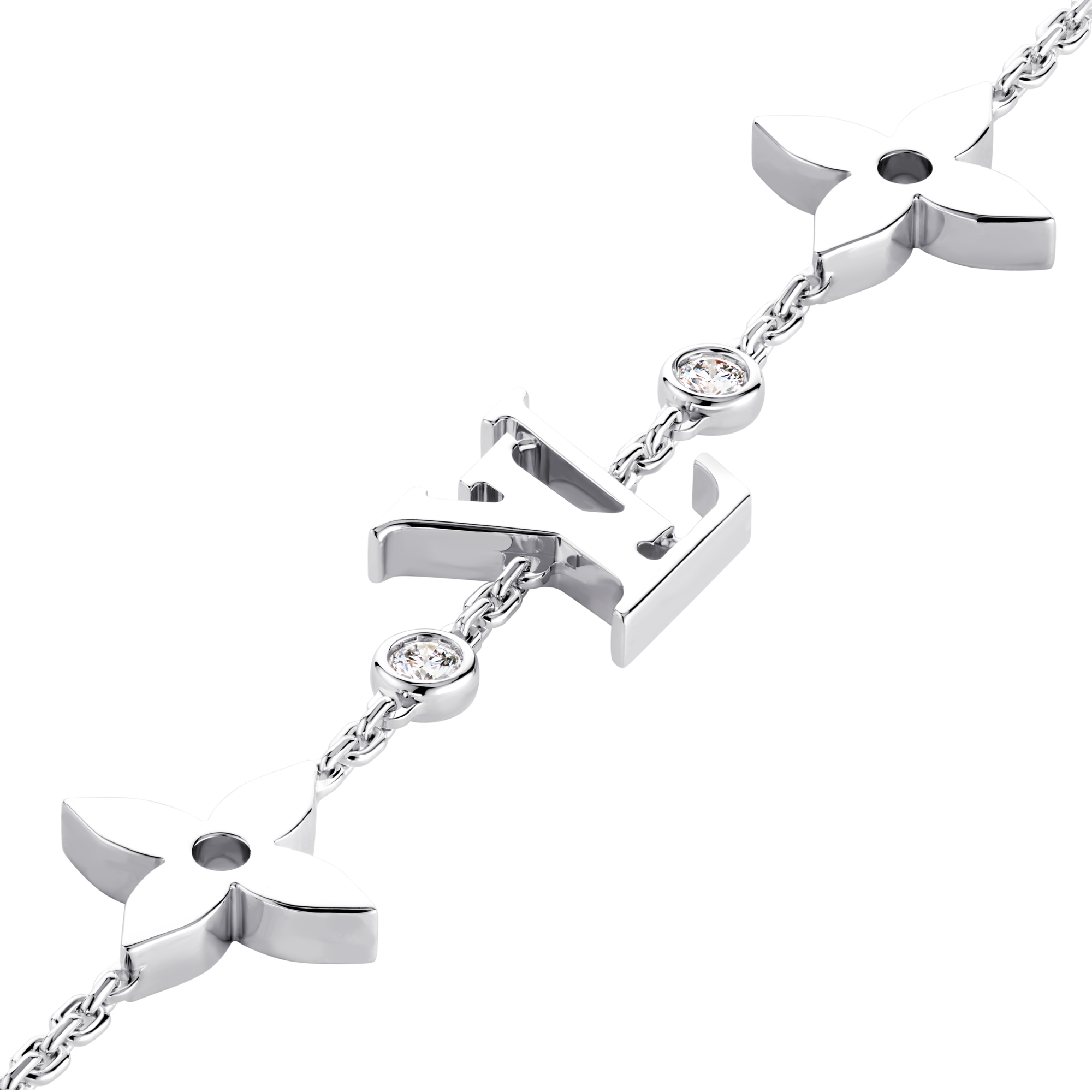 PULSERA IDYLLE BLOSSOM MONOGRAM DE ORO BLANCO Y DIAMANTES  Joyería Categorías Joyería | LOUIS VUITTON (Zoom de producto)
