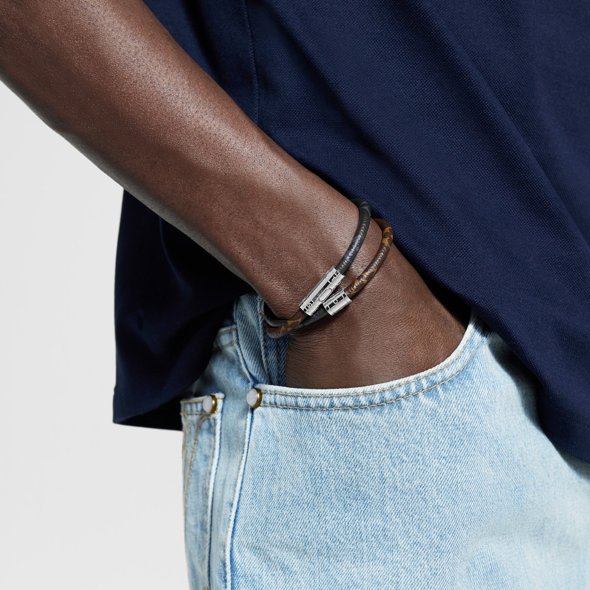 Pulsera Keep It Double Leather Lona Monogram Hombre Joyería Pulseras | LOUIS VUITTON (Zoom de producto)