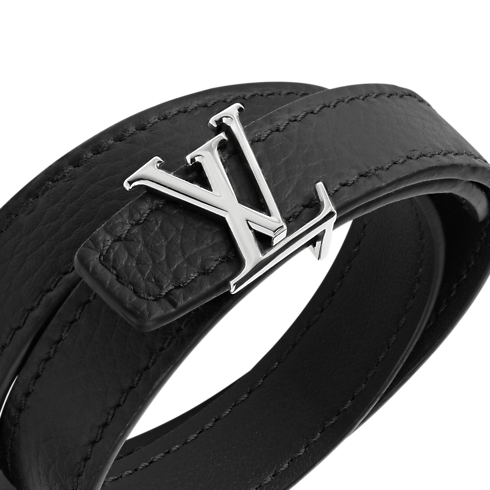 Pulsera LV Atelier en piel vista detallada