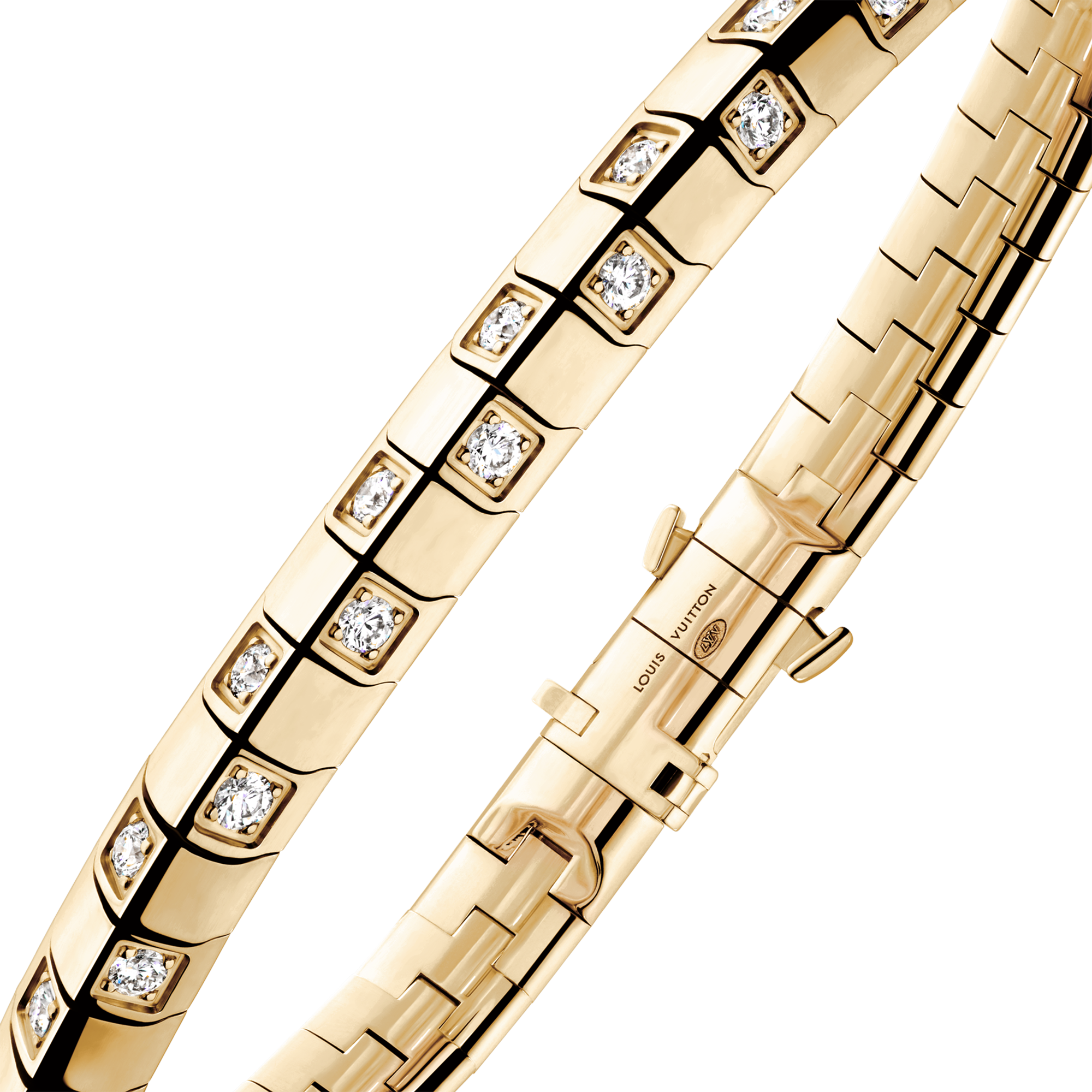 Pulsera mediana Le Damier de Louis Vuitton, de oro amarillo y diamantes  Joyería Categorías Pulseras | LOUIS VUITTON (Zoom de producto)
