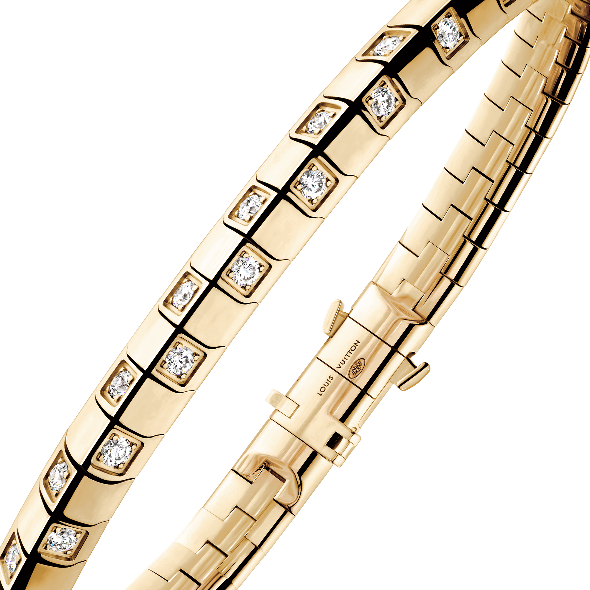 Pulsera mediana Le Damier de Louis Vuitton, de oro amarillo y diamantes  Joyería Categorías Pulseras | LOUIS VUITTON (Zoom de producto)