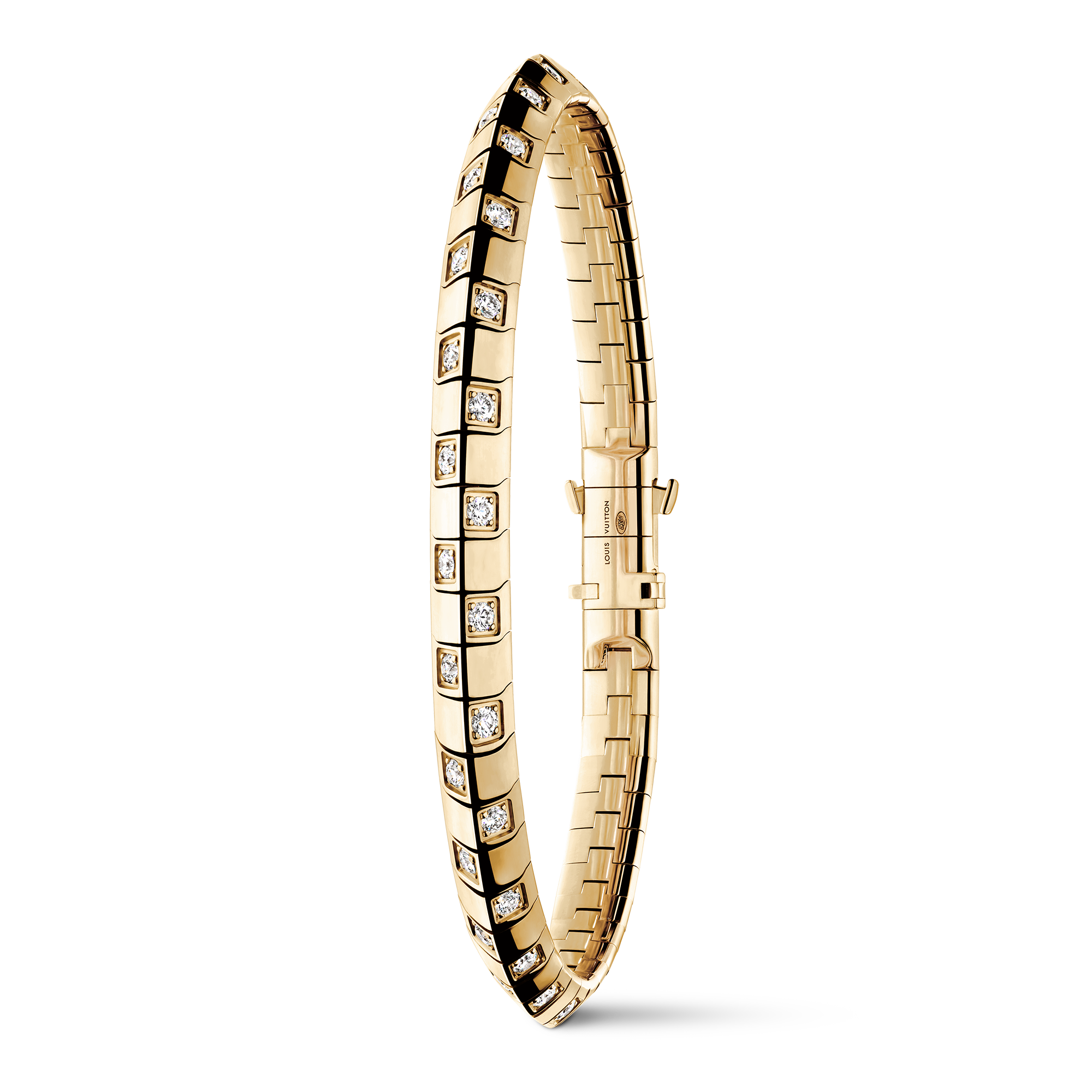 Pulsera mediana Le Damier de Louis Vuitton, de oro amarillo y diamantes  Joyería Categorías Pulseras | LOUIS VUITTON (Zoom de producto)
