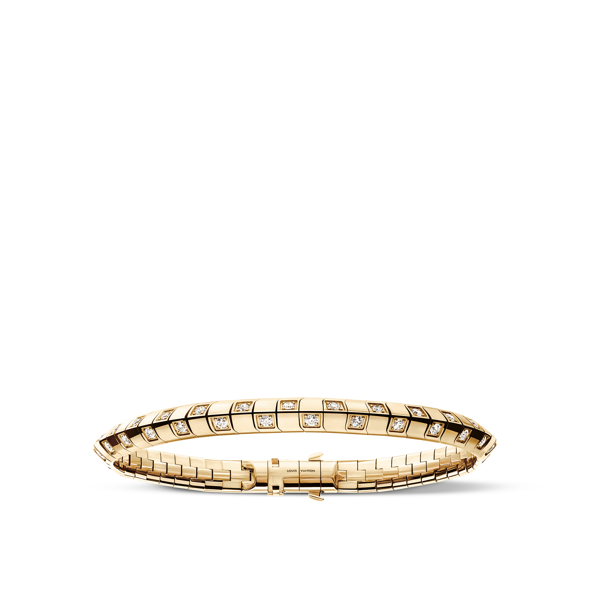 Pulsera mediana Le Damier de Louis Vuitton, de oro amarillo y diamantes  Joyería Categorías Pulseras | LOUIS VUITTON (Zoom de producto)