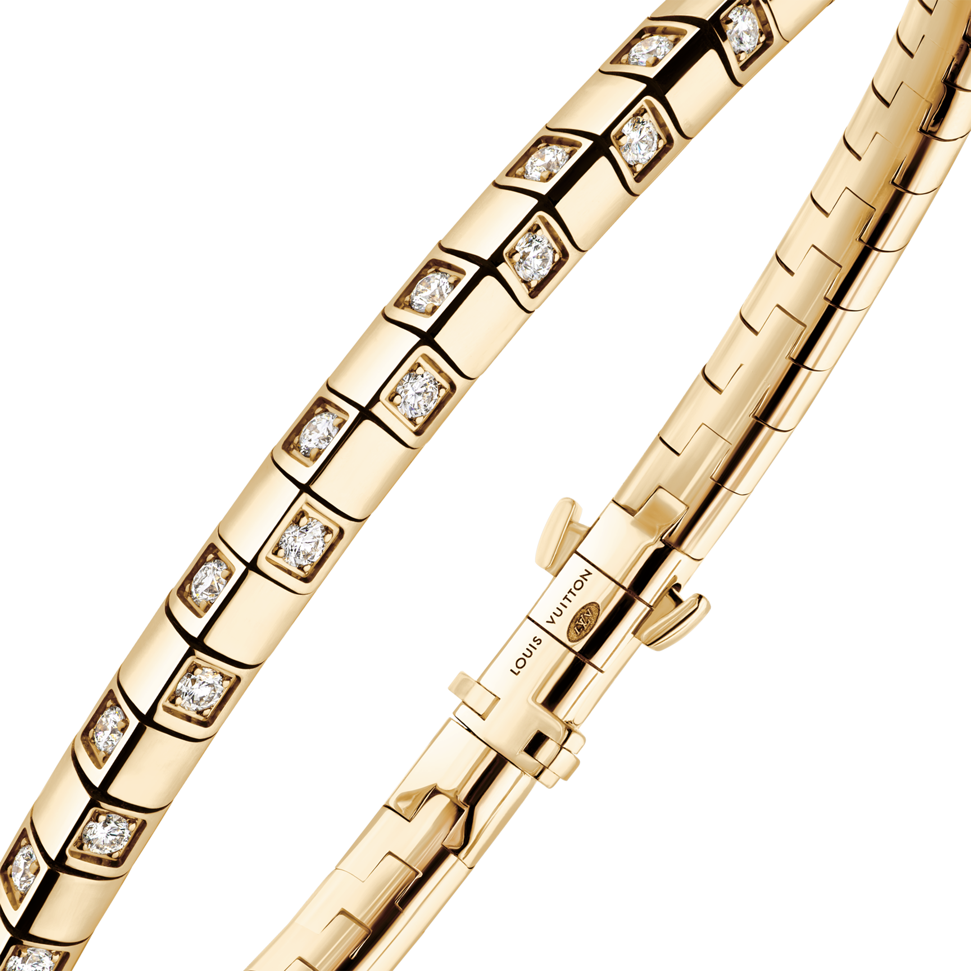 Pulsera pequeña Le Damier de Louis Vuitton, de oro amarillo y diamantes  Joyería Categorías Pulseras | LOUIS VUITTON (Zoom de producto)